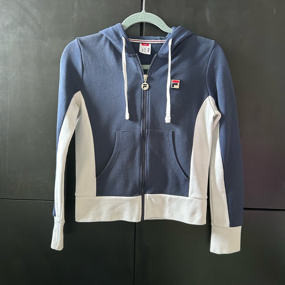 Fila Navy and White Tennis Hoodie Size XS